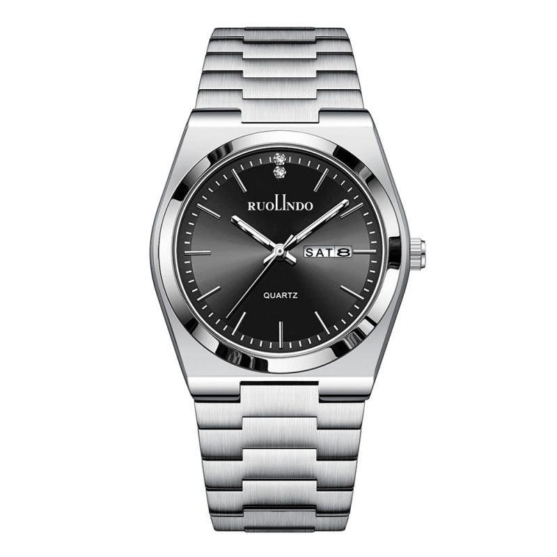 Men's Ultra-Thin Quartz Watch – Stainless Steel Band, Butterfly Clasp, 10 Colors