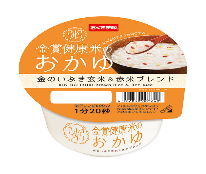 Konan Foods Gold Prize Bouillie de riz saine Kinno Ibuki Mélange de riz brun et de riz rouge 250 g x 12 pièces 