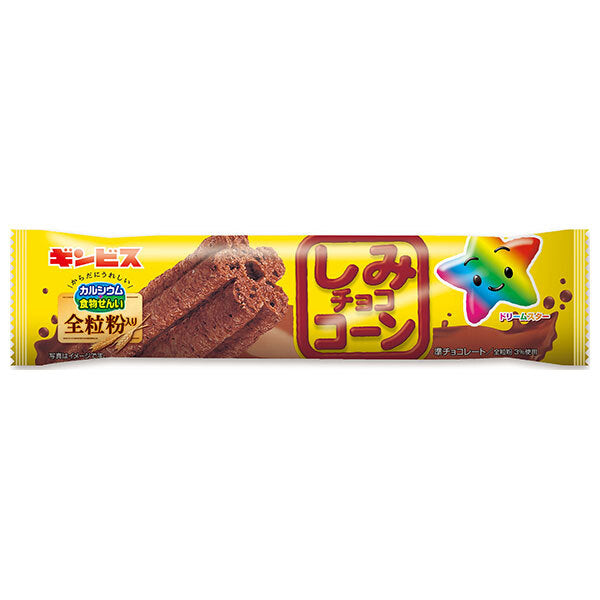 Ginsbis, bâtonnets de maïs au chocolat noir, farine complète, 1 bâtonnet x 15 sachets.