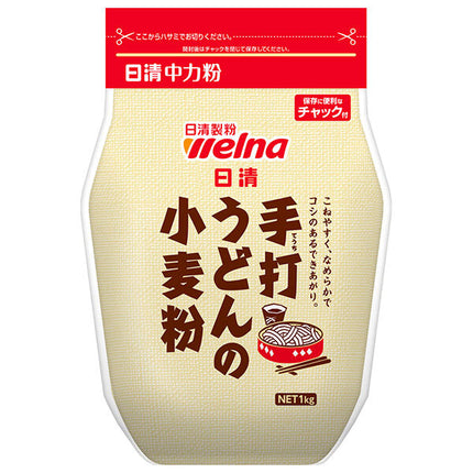 Nisshin Seifun Verna Handmade Udon Flour with Zipper 1kg x 15 bags [Shipped in Japan]