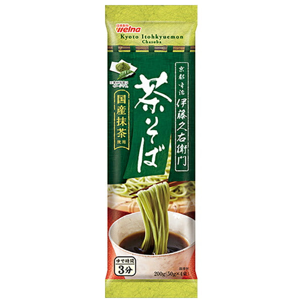 Nisshin Seifun Welna Itohkyuemon Soba Noodles Made with Japanese Matcha 200g x 12 Bags [Ships from Japan]