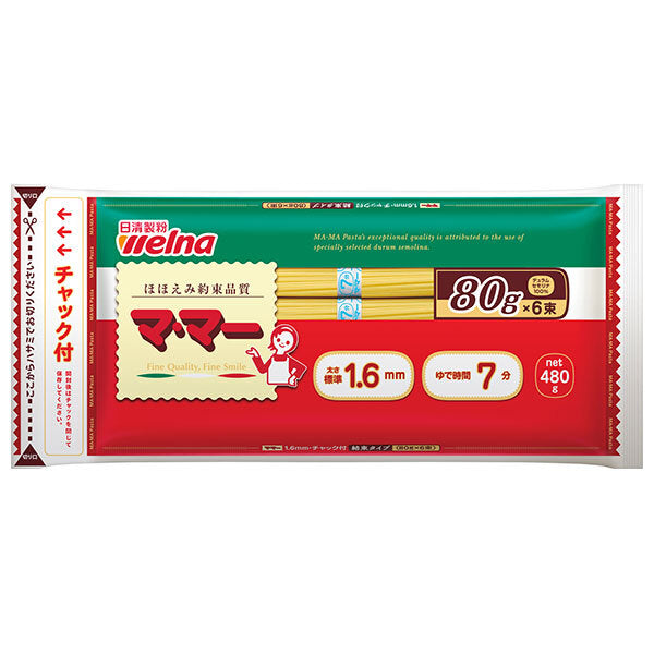 [5% de réduction sur tous les produits !! ~ 12/27] Nissin Verna Mama 80g spaghetti noués avec fermeture éclair 1,6 mm 480g x 24 sachets