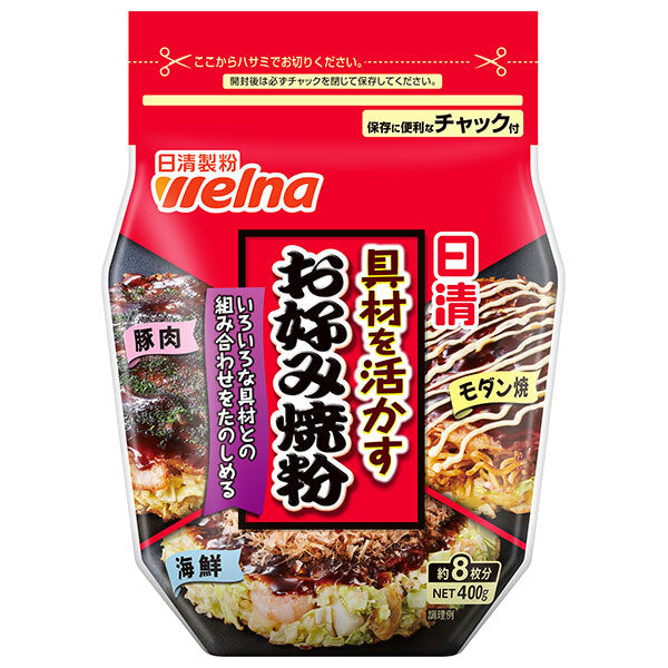 [5% OFF all products!! ~Until 12/27] Nissin Welna Okonomiyaki Flour that Brings Out the Best Ingredients 400g x 12 Bags