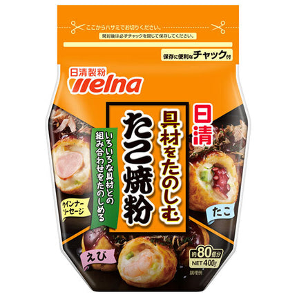 Nissin Welna Takoyaki powder with delicious ingredients 400g x 12 bags [shipped in Japan]
