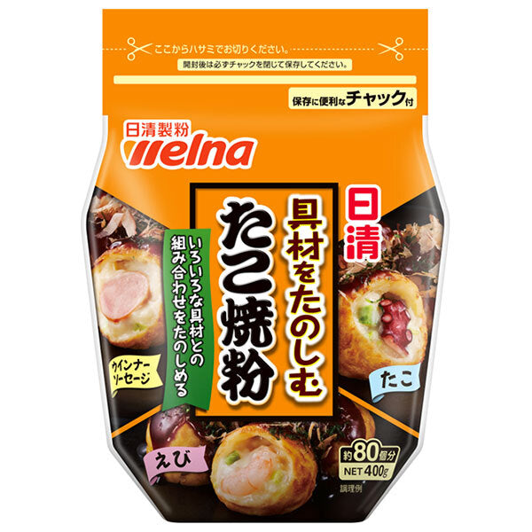 Nissin Welna Takoyaki powder with delicious ingredients 400g x 12 bags [shipped in Japan]