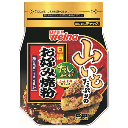Nisshin Seifun Verna Nissin Okonomiyaki powder with plenty of mountain potatoes 400g x 12 bags [Shipped in Japan]