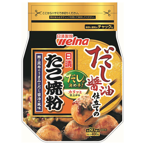 Nisshin Seifun Verna Nissin Dashi Soy Sauce Takoyaki Flour 400g x 12 bags [Shipped in Japan]