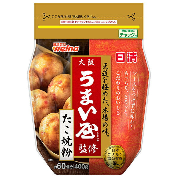 Nisshin Seifun Verna Nisshin Supervised by Osaka Umaiya Takoyaki Flour 400g x 12 bags [Shipped in Japan]