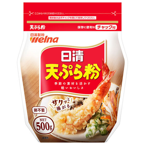 Nisshin Seifun Verna Nissin Tempura Flour with zipper 500g x 12 bags [Shipped in Japan]