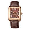 Square Quartz Leather Strap Alloy Watch Men