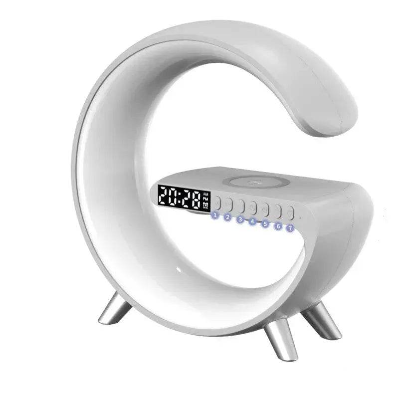 G shaped Wireless Phone Charging Night LED Lamp Bluetooth Speaker