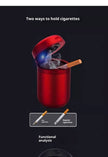 Black Rechargeable Ashtray Air Purifier with Lid & USB-C Charging