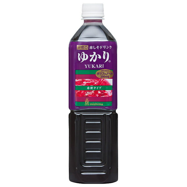 Boisson à la shiso rouge Yukari de Mishima Foods, 6 bouteilles de 840 ml en PET.