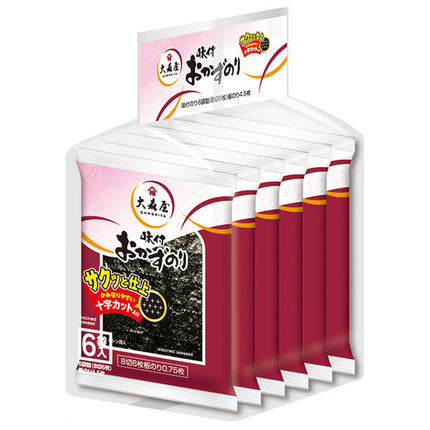 Omoriya Nori Seaweed 6 bags (6 pieces, 8 cuts) x 12 bags