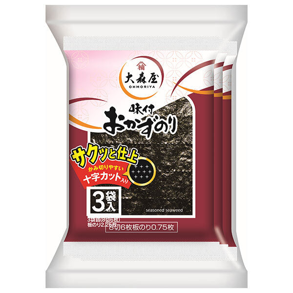Omoriya Side dish seaweed (6 pieces of 8 slices) 3 bags x 30 pieces [shipped in Japan]