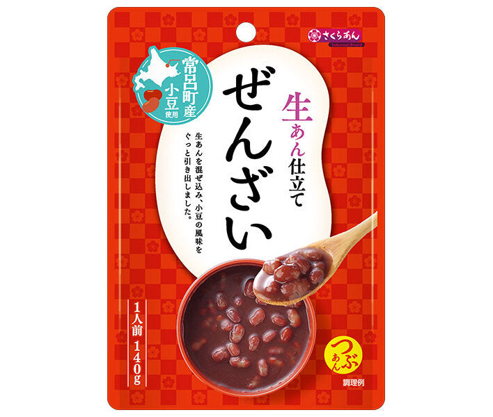 Tanio Shokuhin Kogyo Sakuraan Pâte de haricots frais Zenzai 140 g x 12 sachets 