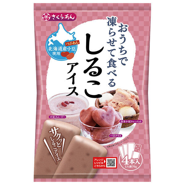 Tanio Shokuhin Kogyo Freeze and Eat Shiruko Ice Cream (70g x 4) x 12 bags [Shipped in Japan]