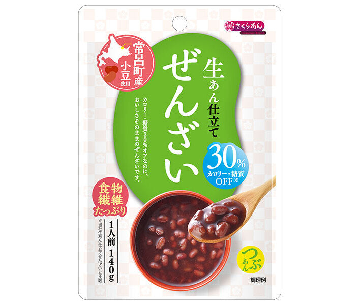 谷尾食糧工業 さくらあん 生あん仕立てぜんざい カロリー糖質30%オフ 140g×12袋入