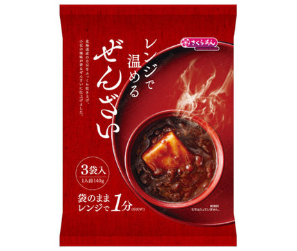 Tanio Shokuryo Kogyo Microwaveable Zenzai (3 servings) (140g x 3 bags) x 12 bags 