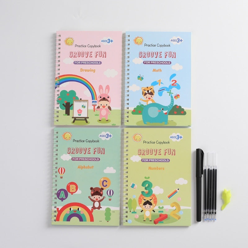 Groove Magic Copybook – Calligraphy & Handwriting Practice Board with Pen (English Version)