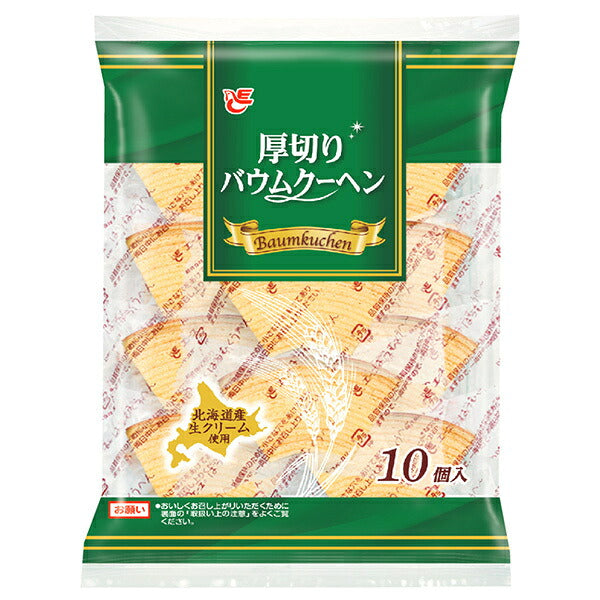 Ace Bakery Thick-Sliced Baumkuchen, 10 Pieces x 12 Bags [Ships from Japan]