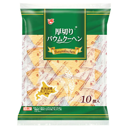Ace Bakery Thick-Sliced Baumkuchen, 10 Pieces x 12 Bags [Ships from Japan]