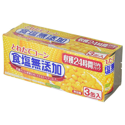 Inaba Foods Freshly Harvested Corn, No Salt Added, 125g x 3 Cans x 12 pcs
