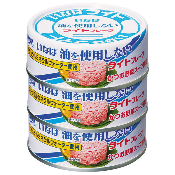 Inaba Foods Oil-free Light Flakes 70g x 3 cans x 15 pieces 