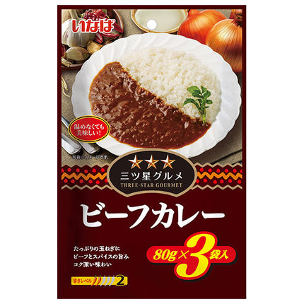 Inaba Foods Three Star Gourmet Beef Curry 240g x 16 pieces [Shipped in Japan]