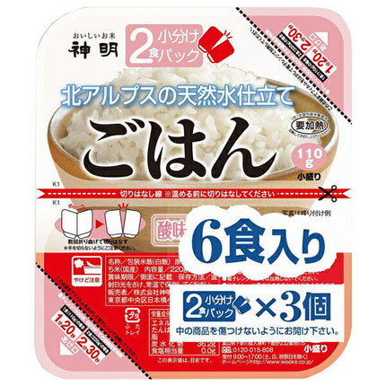 Shinmei 2-meal pack made with natural water from the Northern Alps (110g x 2 meals x 3P) x 8 bags [shipped in Japan]