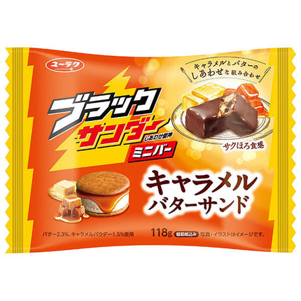 Yurakuseika Black Thunder Mini Bar Caramel Butter Sandwich 118g x 12 bags