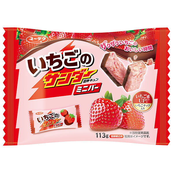 Yuraku Seika Strawberry Thunder Mini Bar 113g x 12 pieces [Shipped in Japan]