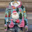 Print Christmas Holiday Casual Hoodie Sweater Pullover