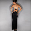 Halter neck Spaghetti Backless Butterfly Design Spring Summer long dress