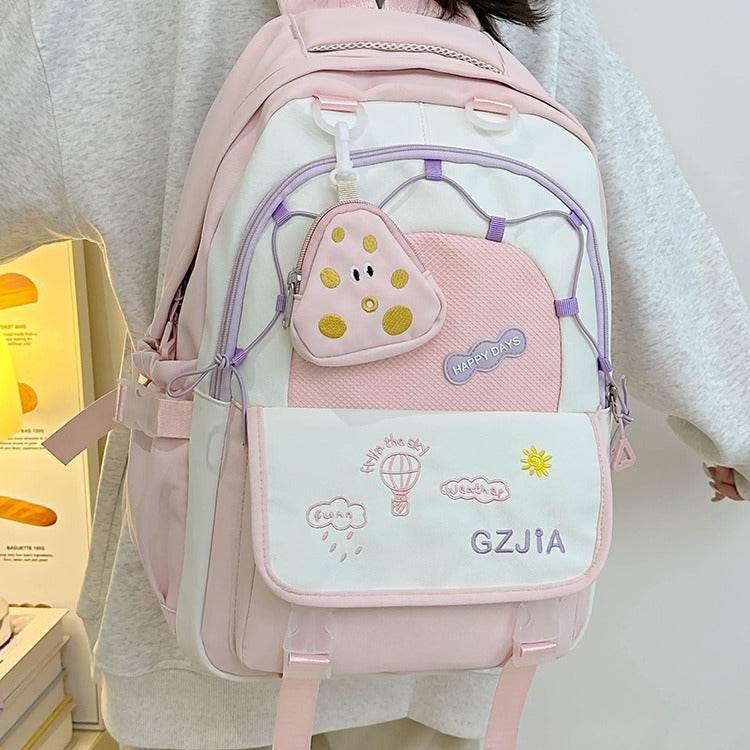 Contrast Colour School Bag – Spacious & Easy Carry
