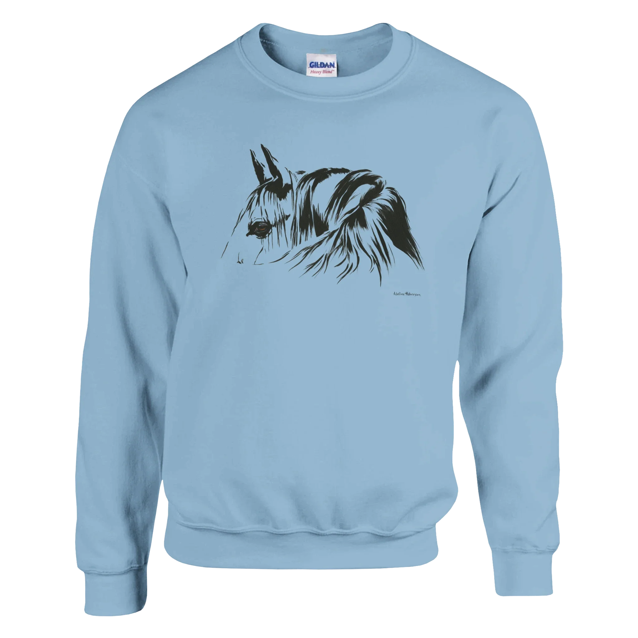 Simplicity Horse Portrait Sweatshirt – Elegant Clean Lined Graphic Apparel