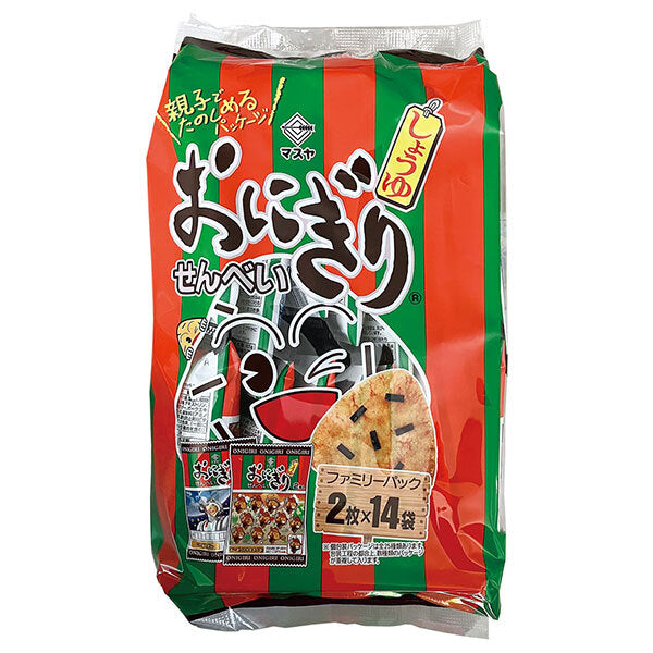 Masuya Onigiri Senbei, paquet familial (2 biscuits x 14 sachets) x 14 sachets.