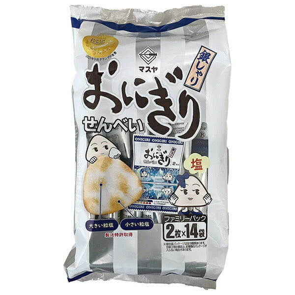 Masuya Onigiri Senbei Ginshari Family Pack (2 pieces x 14 bags) x 14 bags [shipped in Japan]
