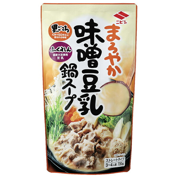 Nibishi soy sauce mellow miso soy milk hotpot soup 720g x 10 bags [shipped in Japan]