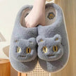 Winter Cotton Cat Slippers Soft Plush Comfy Warm Couple Slip-On House Cute Cat Face Slippers For Winte
