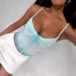 Charming Lace Camisole Top Summer Slim Gauze Backless Vest Fashion Lace-up Evening Top for Women Low Back Tops