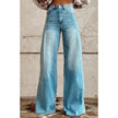Graphic Printed Bell Bottom Pants for Women – 3D Print Flare Denim Trousers