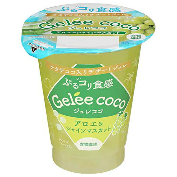 Jurecoco, produit de Wakayama Sangyo, saveur aloe vera et raisin muscat (Shine Muscat), 160g x 12 unités.