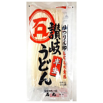 Ishimaru Seimen Half Raw Ritsurin Sanuki Udon 300g x 10 bags [Shipped in Japan]