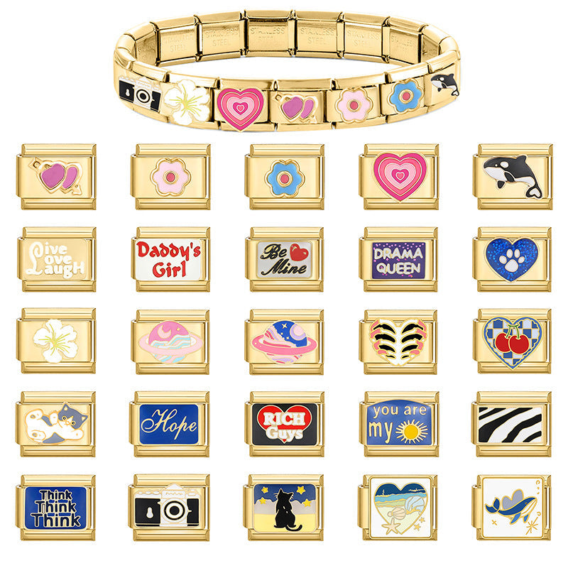 Gold Enamel DIY Pendant Charm – Bracelet Necklace Anklet Accessory
