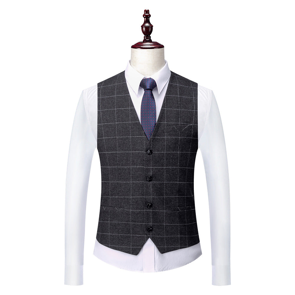 Men's Korean Slim Fit Business Suit – Dark Grey, S–4XL