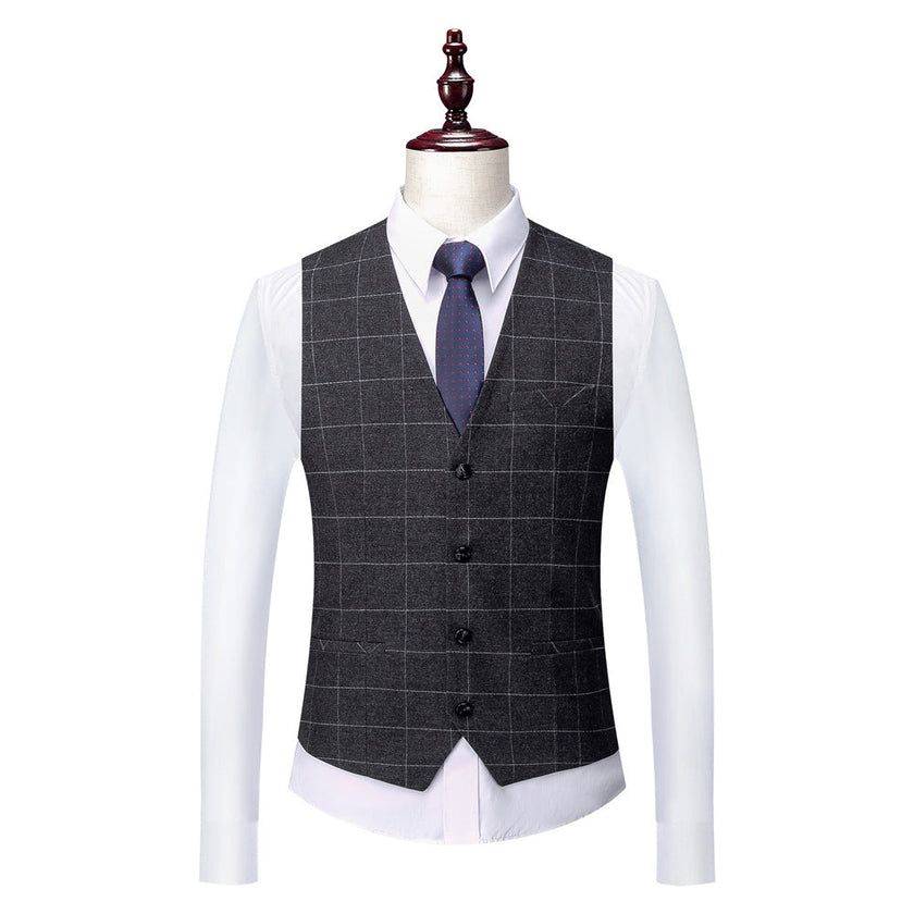 Men's Korean Slim Fit Business Suit – Dark Grey, S–4XL