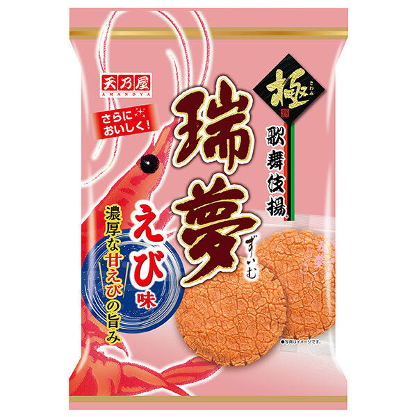 天乃屋 歌舞伎揚 瑞夢 えび味 6枚×12袋入【日本出荷】