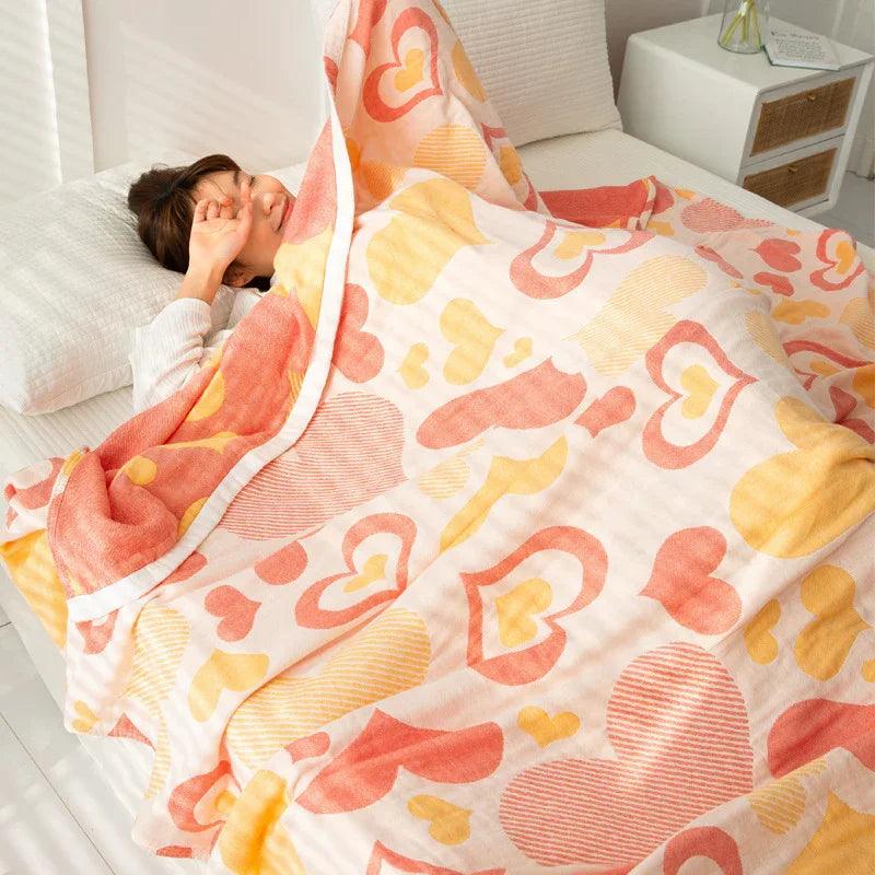 Cotton Four-layer Gauze Towel Blanket Air Conditioning Blanket Thin Duvet