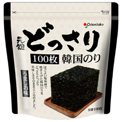 オリオンジャコー どっさり韓国のり うましお味 8切100枚×6袋入【日本出荷】